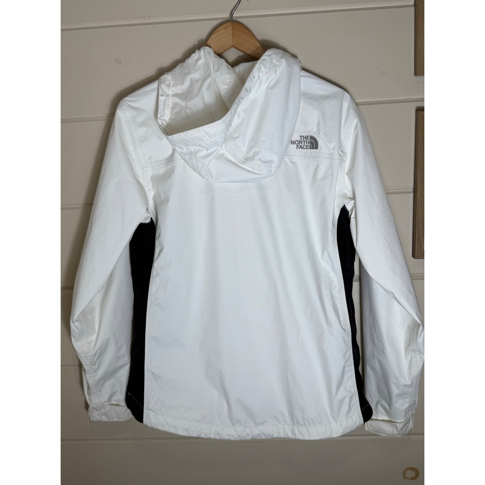 The North Face HyVent Windbreaker Jacket White Black Nylon Ripstop Small ABUK